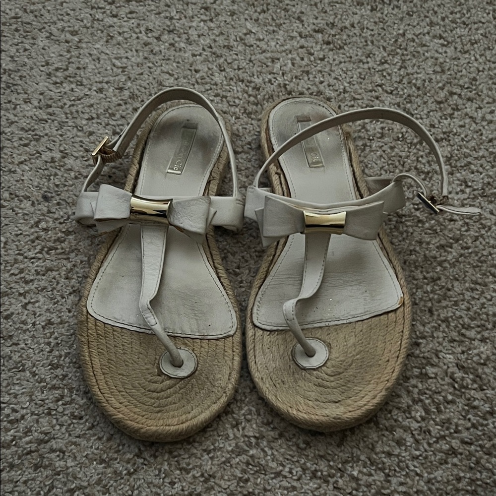 Louise et Cie Cream and Gold Sandals